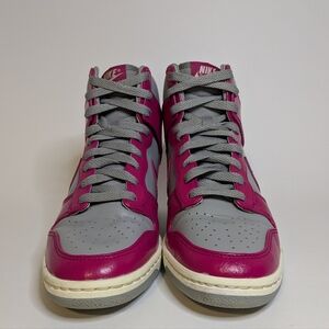 Nike Dunk Sky Hi 528899 001 Medium Grey /Sport Fuchsia Women's Size 7.5